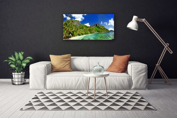 Tablou pe panza canvas Muntii Beach Peisaj Brun Verde