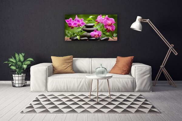 Tablou pe panza canvas Pietrele de flori Arta roz negru