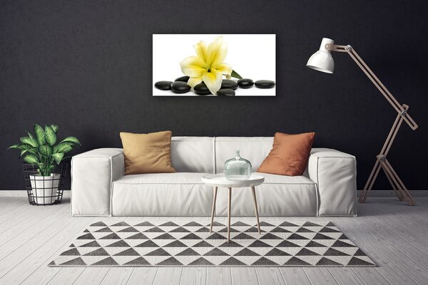 Tablou pe panza canvas Pietrele de flori Arta Alb Verde Negru