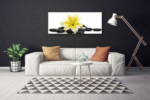 Tablou pe panza canvas Pietrele de flori Arta Alb Verde Negru