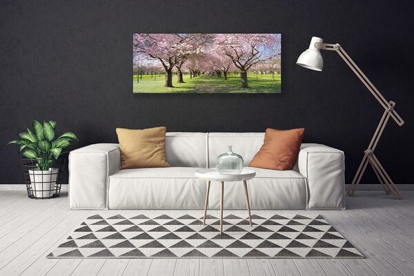 Tablou pe panza canvas Poteca Copaci Natura Brun Verde Roz
