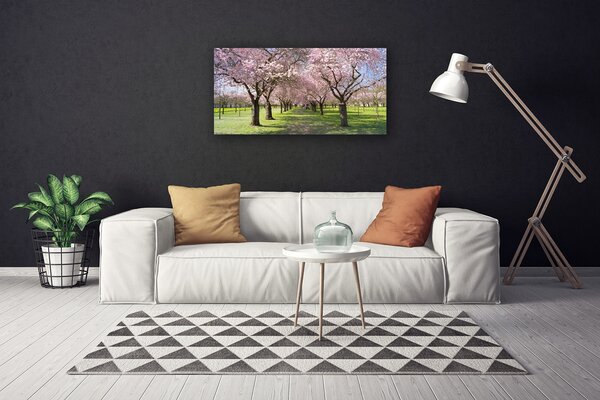 Tablou pe panza canvas Poteca Copaci Natura Brun Verde Roz