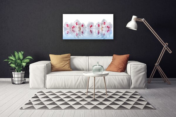 Tablou pe panza canvas Flori Art Alb Roșu
