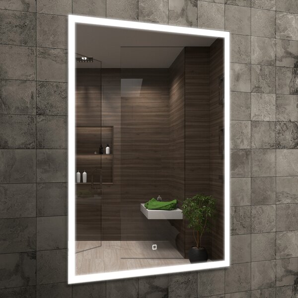 Venti Prymus oglindă 60x80 cm dreptunghiular cu iluminare argint 5907459662290