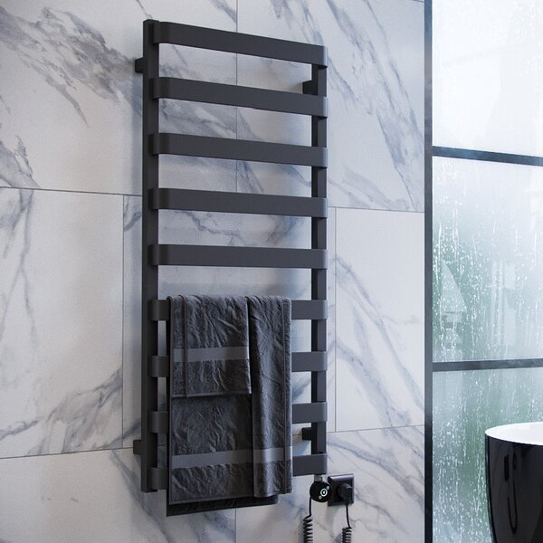 Excellent Meteor calorifer de baie decorativ 111x50 cm negru GREX.ME111.BL