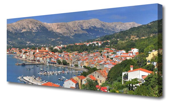 Tablou pe panza canvas Mountain City Sea Peisaj Multi