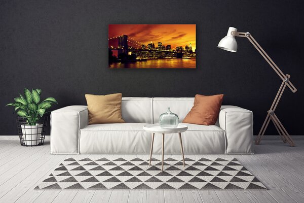 Tablou pe panza canvas Podul Arhitectura Negru Galben
