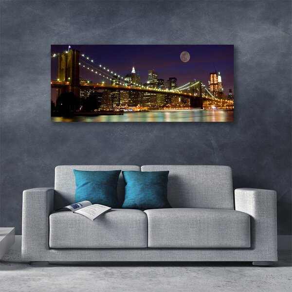 Tablou pe panza canvas Podul Arhitectura Brun Violet