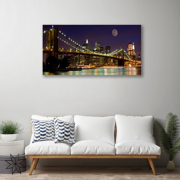 Tablou pe panza canvas Podul Arhitectura Brun Violet