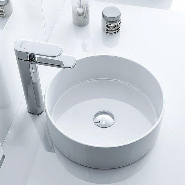 Actima Ovia lavoar 36x36 cm rotund de blat alb luciu CEAC.2501.WH