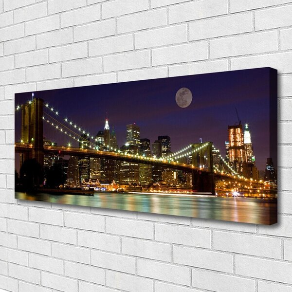 Tablou pe panza canvas Podul Arhitectura Brun Violet