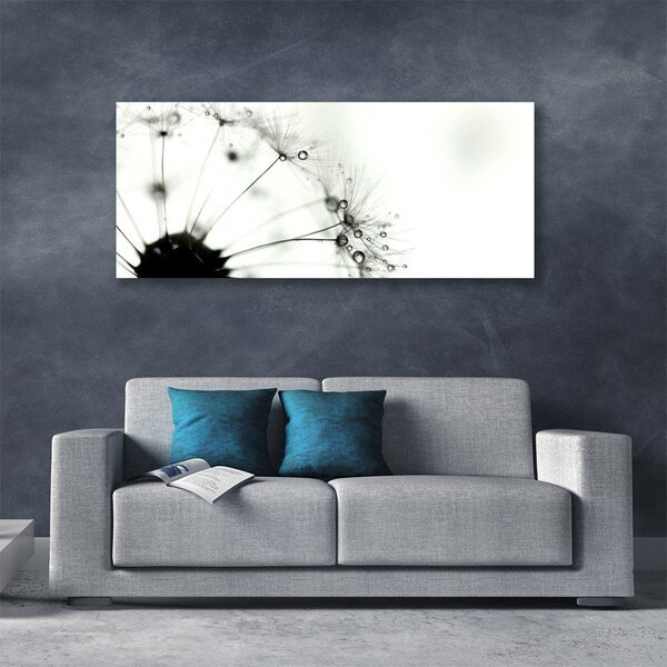 Tablou pe panza canvas Păpădie Floral Gri Negru