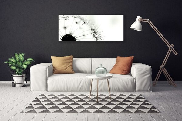 Tablou pe panza canvas Păpădie Floral Gri Negru