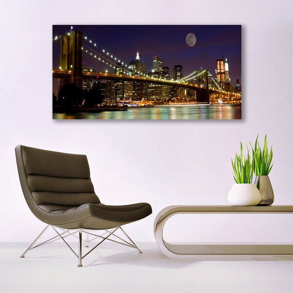 Tablou pe panza canvas Podul Arhitectura Brun Violet