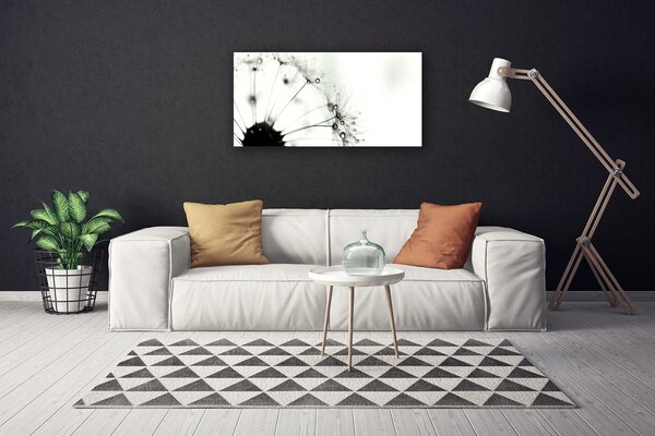 Tablou pe panza canvas Păpădie Floral Gri Negru