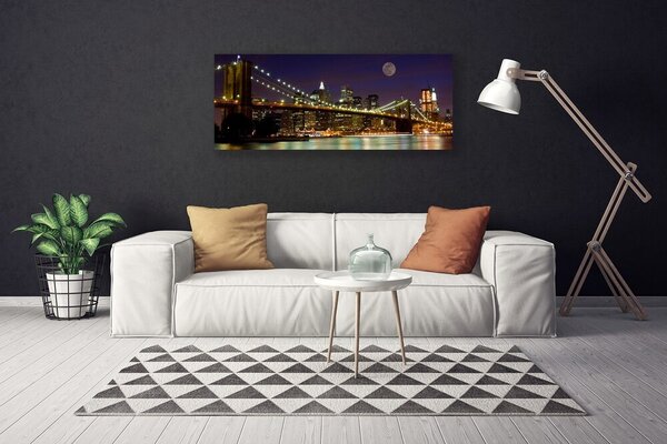 Tablou pe panza canvas Podul Arhitectura Brun Violet
