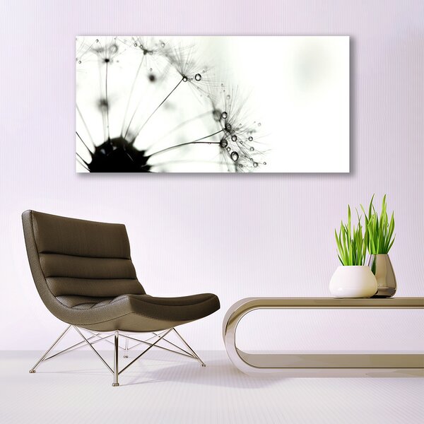 Tablou pe panza canvas Păpădie Floral Gri Negru