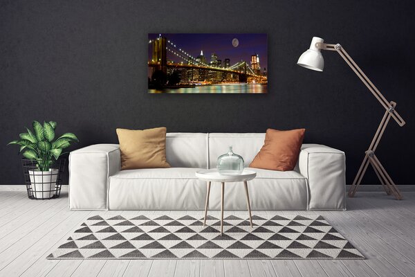 Tablou pe panza canvas Podul Arhitectura Brun Violet