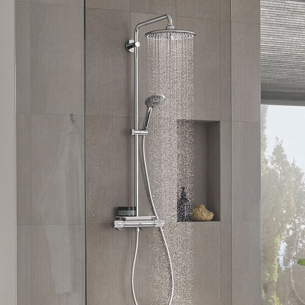 Grohe Vitalio Joy set de duș perete cu termostat cu duș de ploaie StarLight Chrome 26403002