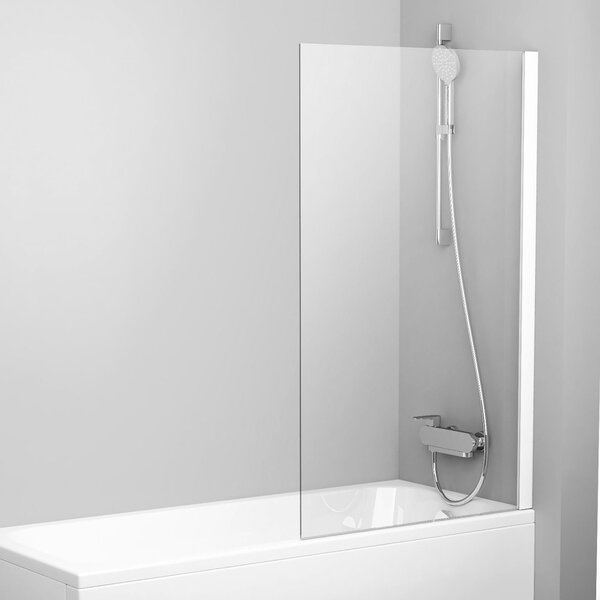 Ravak Pivot paravan cadă 80 cm o piesă alb luciu/sticlă transparentă 79840100Z1