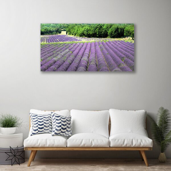 Tablou pe panza canvas Meadow Flori Natura Verde Violet