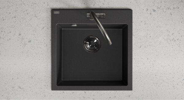 Laveo Alena chiuvetă din granit 49x49 cm negru SBA710T