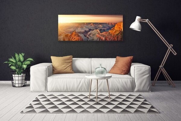 Tablou pe panza canvas Munții Peisaj Maro Gri