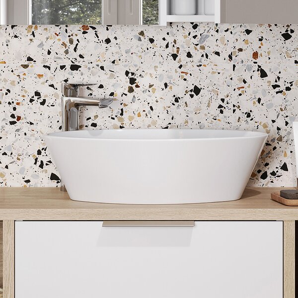 Cersanit City lavoar 52.5x35 cm ovale de blat alb luciu K35-046