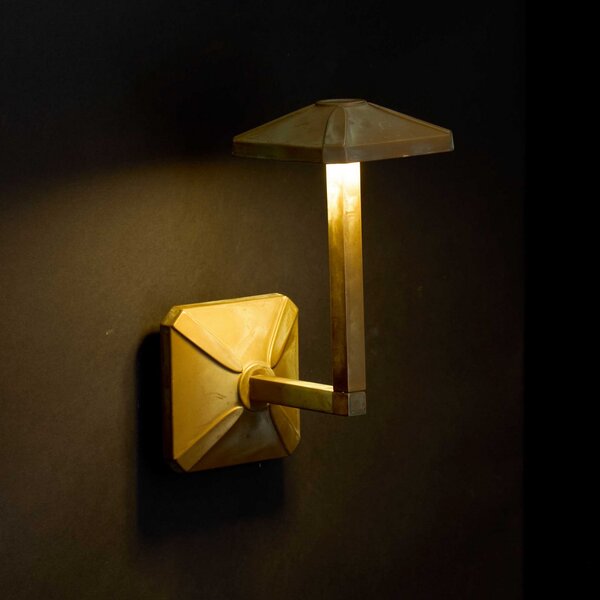 Moretti Luce Lampă de perete exterioară cu LED Aura Frame, înălțime 24 cm, alamă antică, Bronz / Alamă Veche, Alamă, Casă de țară / Rustic