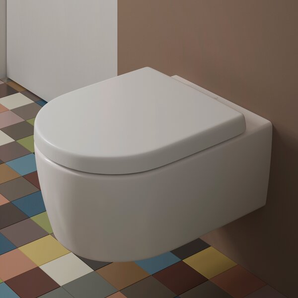 Villeroy & Boch Avento vas wc cu capac soft-close agăţat fără margine alb 5656HR01