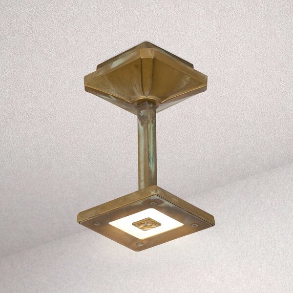 Moretti Luce Lampă de tavan pentru exterior cu LED-uri Aura Frame, înălțime 20 cm, alamă, Bronz / Alamă Veche, Alamă, Casă de țară / Rustic