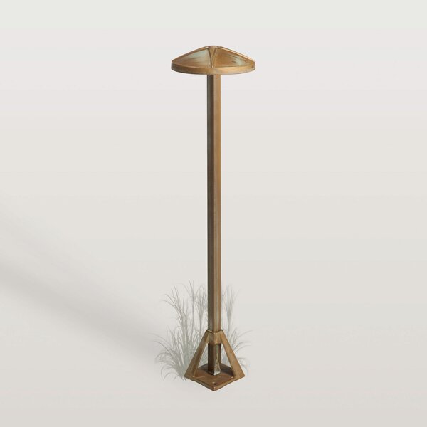 Moretti Luce Lampă cu soclu LED Aura Disk, înălțime 50 cm, alamă antică, Bronz / Alamă Veche, Alamă, Casă de țară / Rustic
