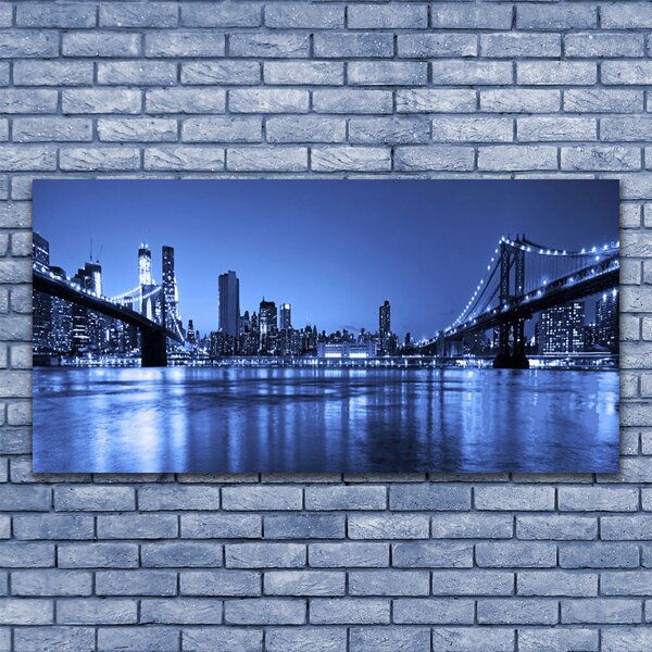 Tablou pe panza canvas Bridge City Arhitectura Purple