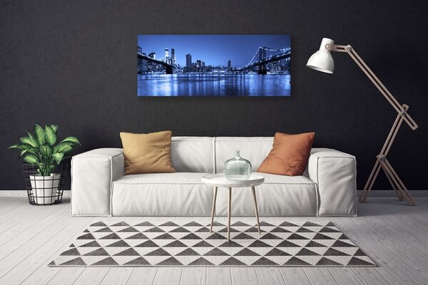 Tablou pe panza canvas Bridge City Arhitectura Purple