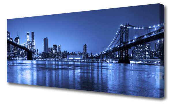 Tablou pe panza canvas Bridge City Arhitectura Purple