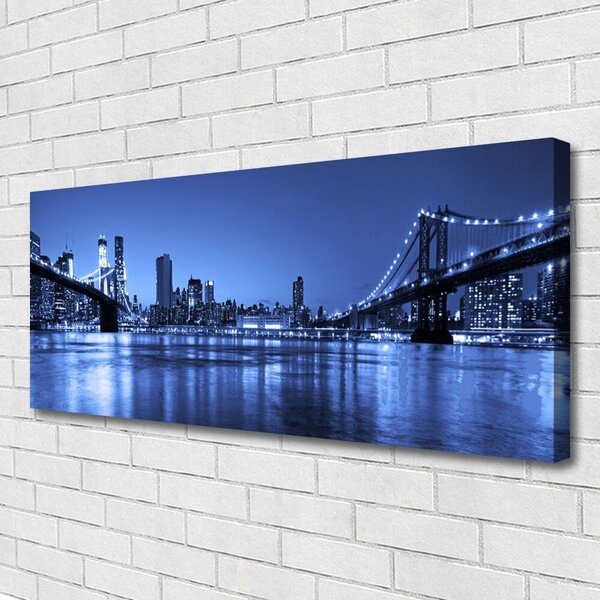 Tablou pe panza canvas Bridge City Arhitectura Purple