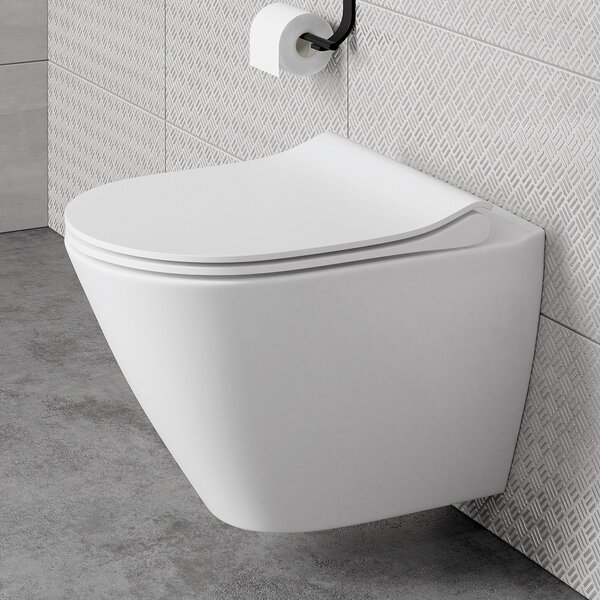 Cersanit City vas wc cu capac soft-close agăţat fără margine alb K701-104-ECO
