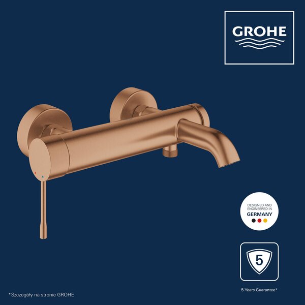 Grohe Essence baterie cadă-duș perete Brushed Warm Sunset 33624DL1