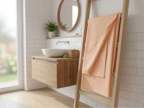 Cearsaf din bumbac LUX 140x240 cm, piersica 100% bumbac
