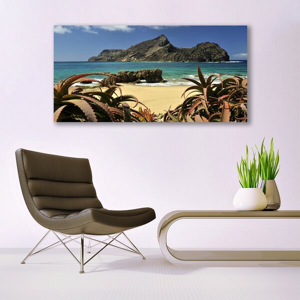 Tablou pe panza canvas Sea Rocks Beach Peisaj Maro Albastru Gri