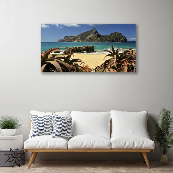 Tablou pe panza canvas Sea Rocks Beach Peisaj Maro Albastru Gri