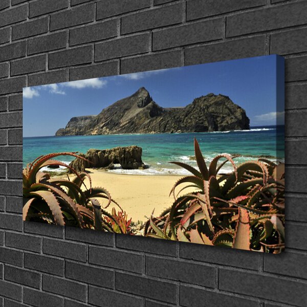 Tablou pe panza canvas Sea Rocks Beach Peisaj Maro Albastru Gri