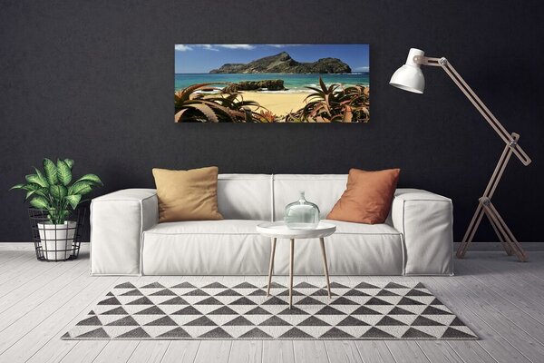 Tablou pe panza canvas Sea Rocks Beach Peisaj Maro Albastru Gri