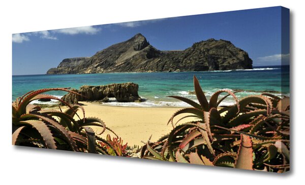 Tablou pe panza canvas Sea Rocks Beach Peisaj Maro Albastru Gri