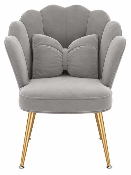 Scaun PEARL - design curbat, tapițat textil, picioare fier, gray