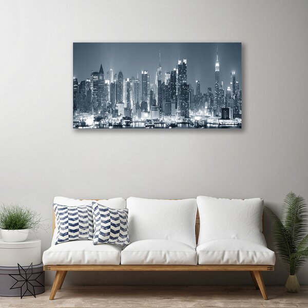 Tablou pe panza canvas Oraș Case Gray