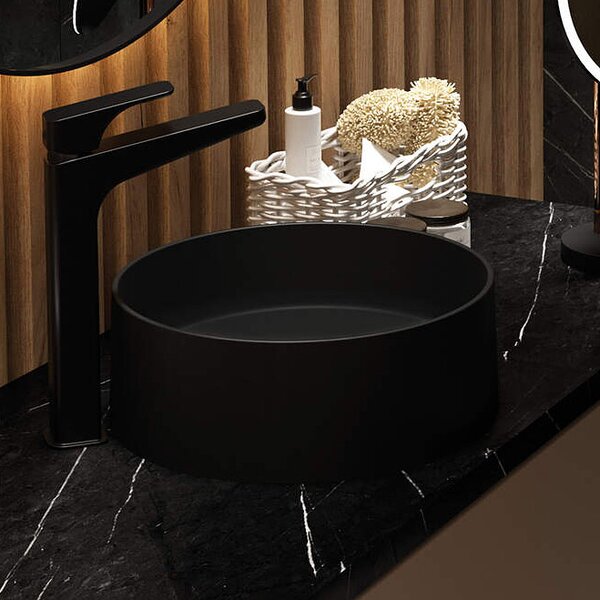 Deante Silia lavoar 36x36 cm rotund de blat negru mat CQS_NU4S