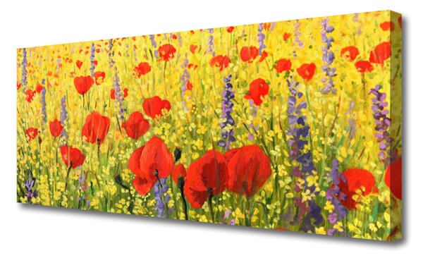 Tablou pe panza canvas Flori Floral Roșu Violet