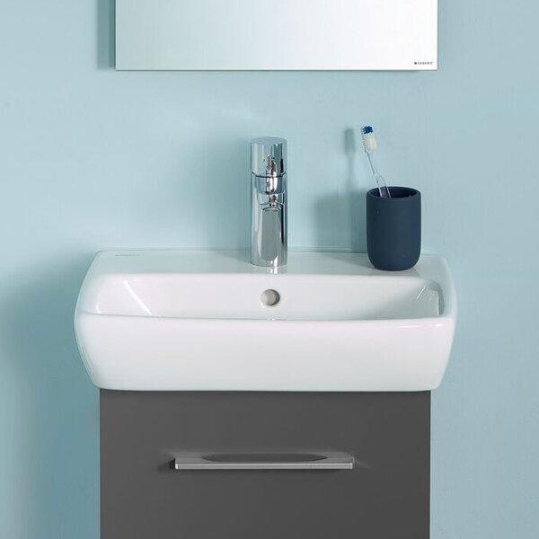 Geberit Selnova Square lavoar 45x35 cm dreptunghiular clasică-de blat alb luciu 500.322.01.7