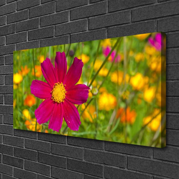 Tablou pe panza canvas Flower Floral Galben Roșu